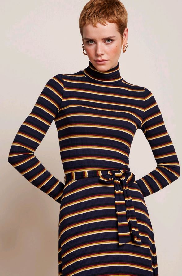 King Louie - Rollneck Dress Century Stripe (ecovero)