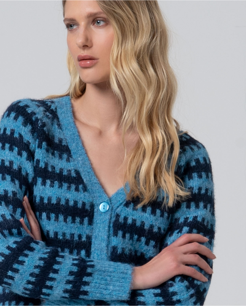 Surkana - Cárdigan grueso Azul