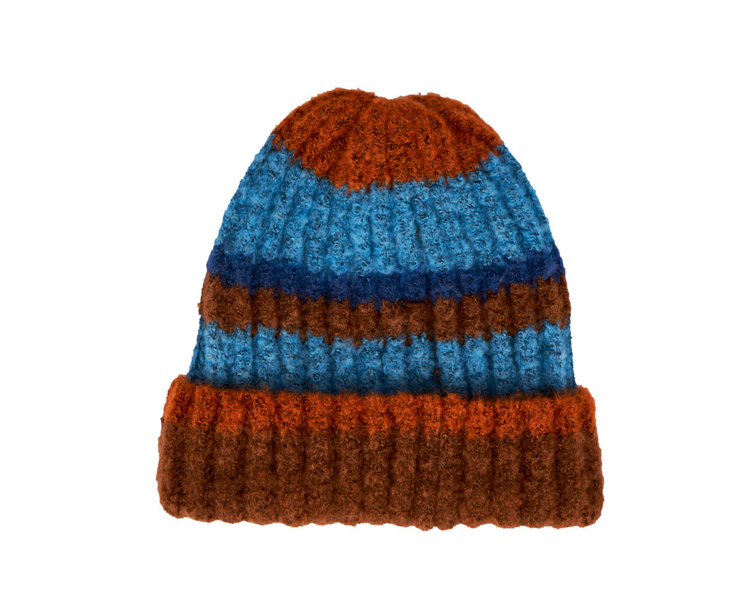 Surkana - Gorro de punto a rayas. Azul