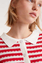 Compañía Fantástica  -  Cárdigan polo rayas rojo