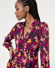 Surkana - Vestido camisero elástico estampado Morado