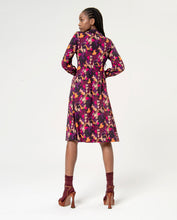 Surkana - Vestido camisero elástico estampado Morado