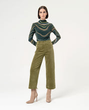 Surkana - Pantalón pana cropped liso Verde