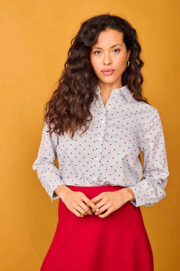 Smile - Camisa Nieve Rayas Azul