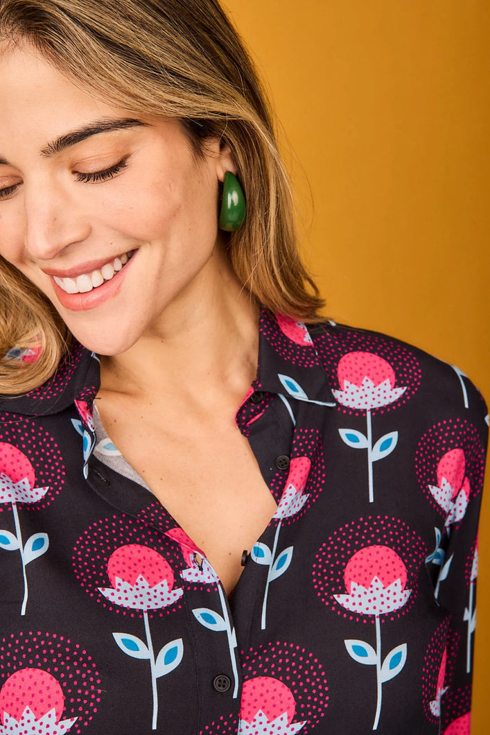 Smile - Camisa Jungla Flor Rosa