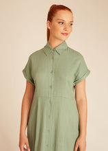Pepaloves - Linen buttoned dress verde